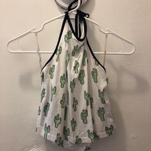 cactus halter crop top
